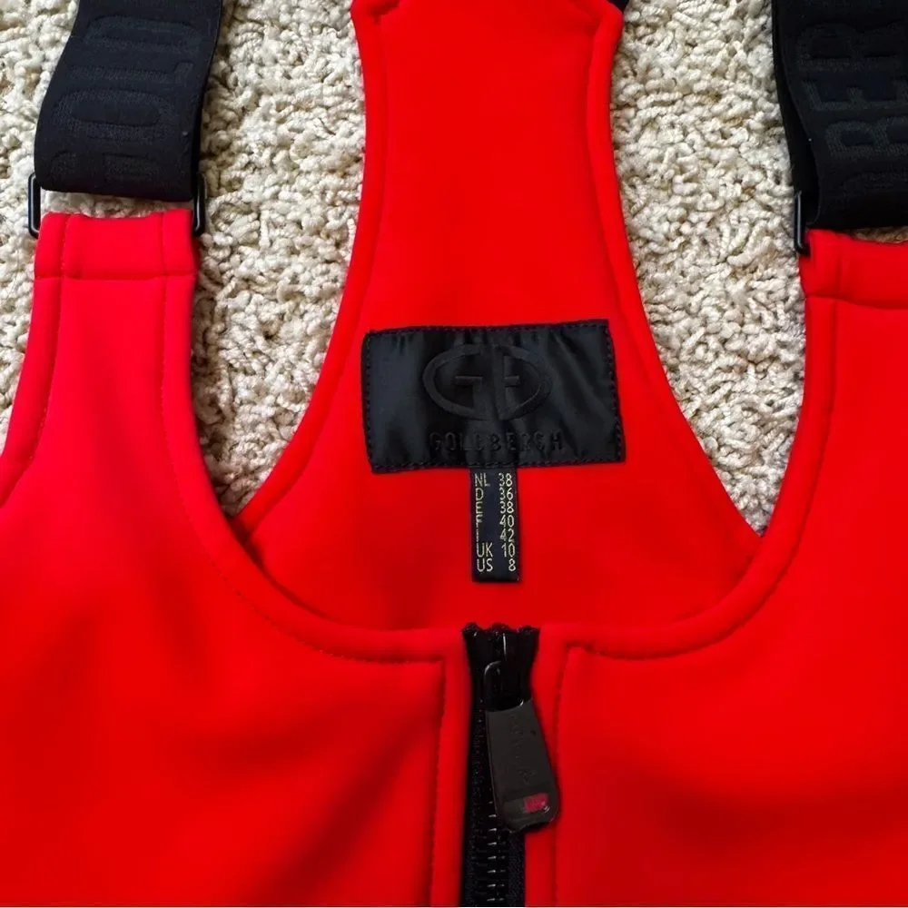 Goldbergh Phoebe Ski Pants Salopettes Bibs NWOT Flame Red US 8